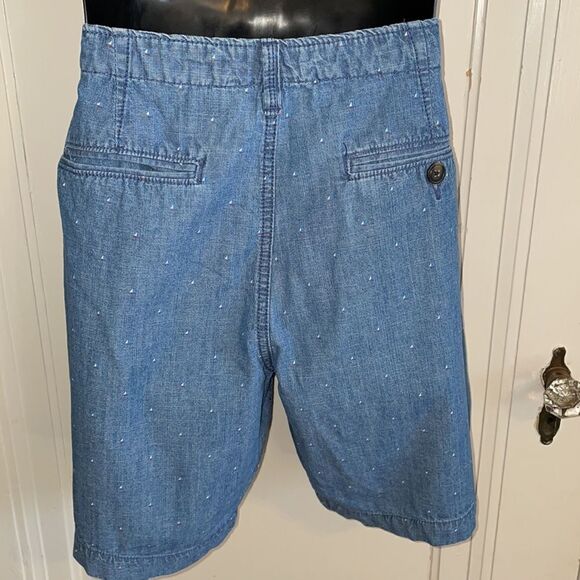 Aeropostale blue denim chambray flat front shorts with tiny sailboat print - Picture 5 of 9